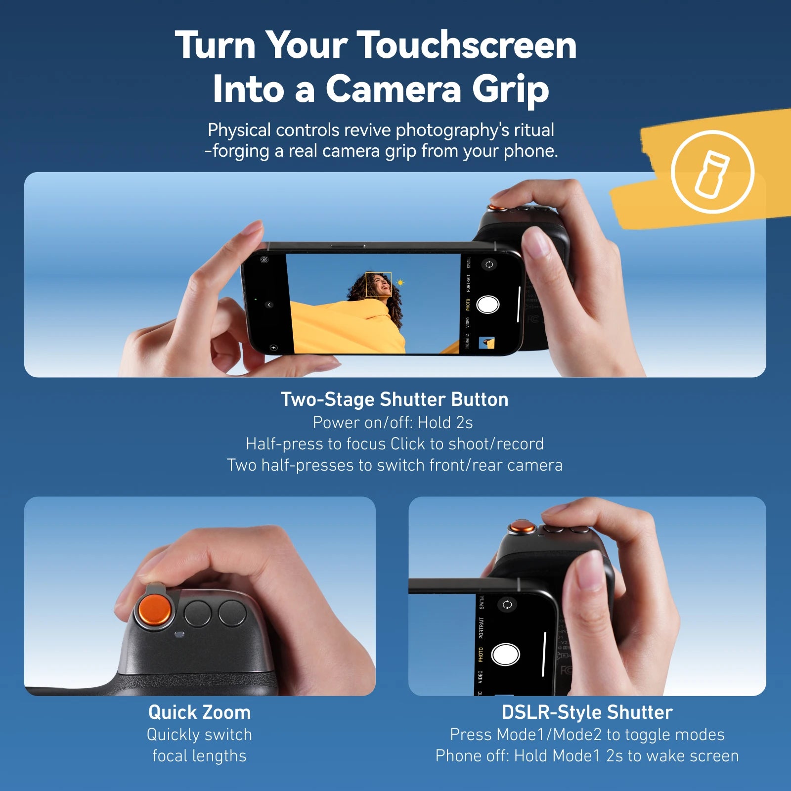 Magnetic Phone Camera Hand Grip