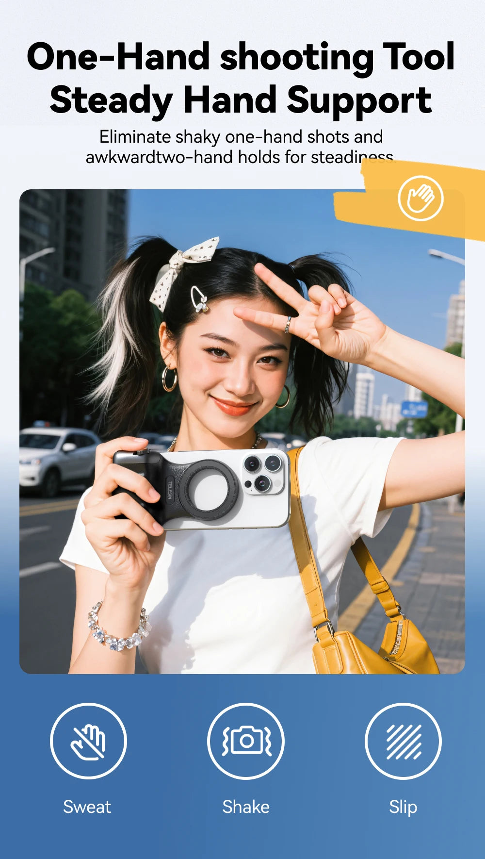 Magnetic Phone Camera Hand Grip