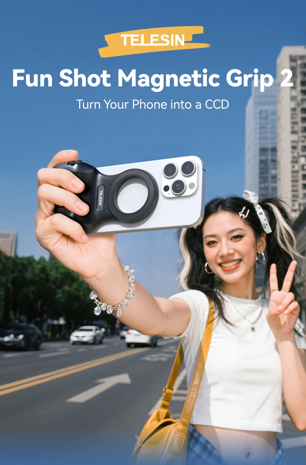 Magnetic Phone Camera Hand Grip