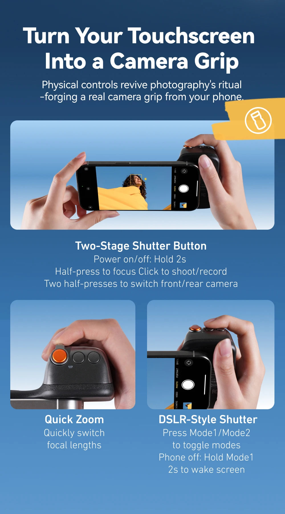 Magnetic Phone Camera Hand Grip