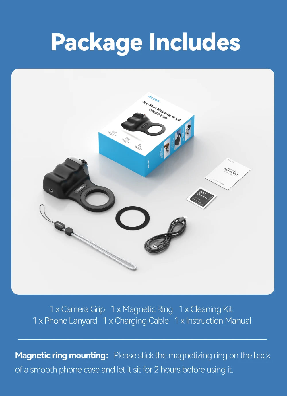 Magnetic Phone Camera Hand Grip