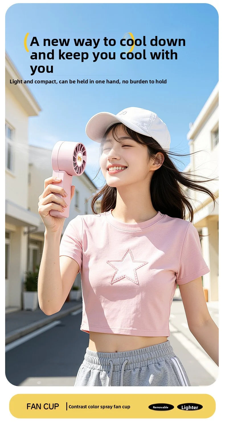 Portable spray fan water bottle